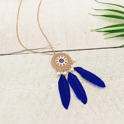 Новое поступление горячая Распродажа 1 шт. подвеска Ловец снов ожерелье перо плюш