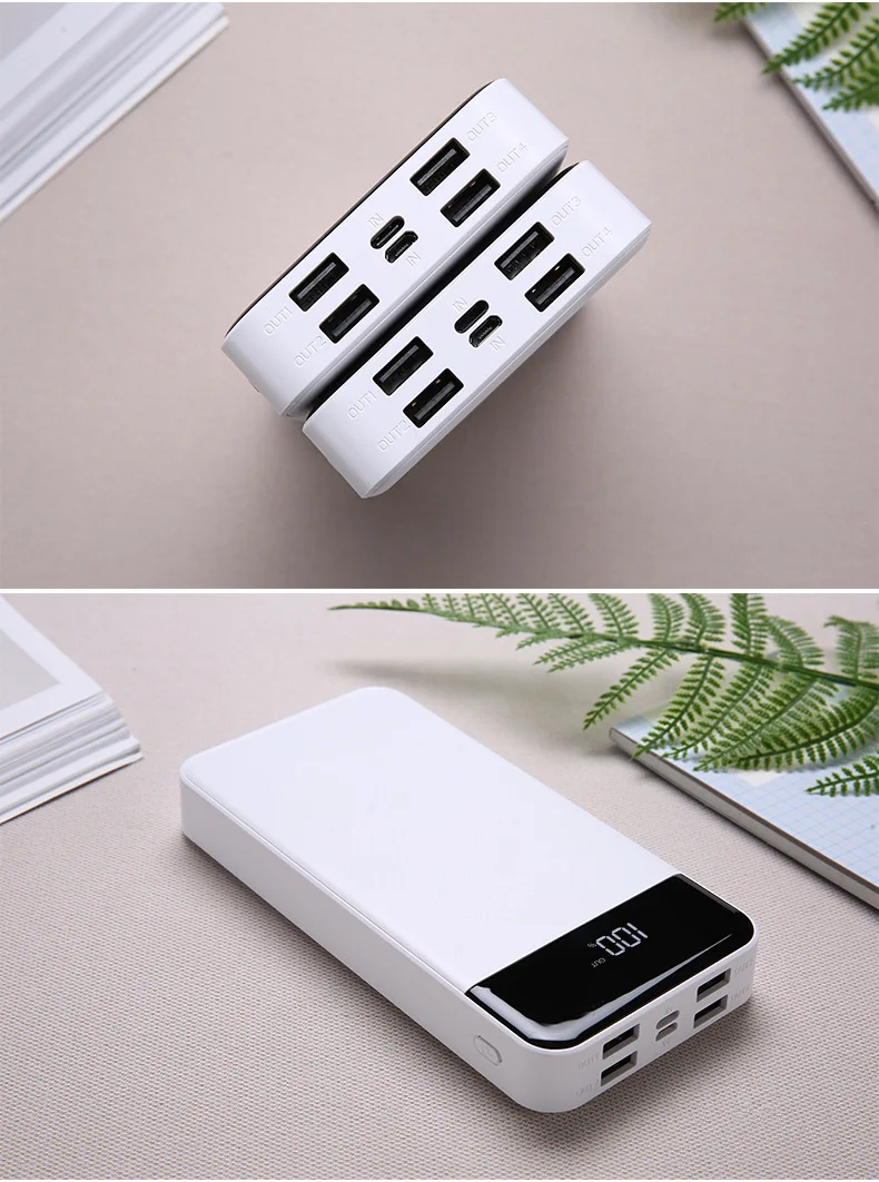 Быстрая Зарядка Power Bank 20000 мАч 2 USB PowerBank 18650 Внешняя батарея для iPhone Xiaomi повербанк