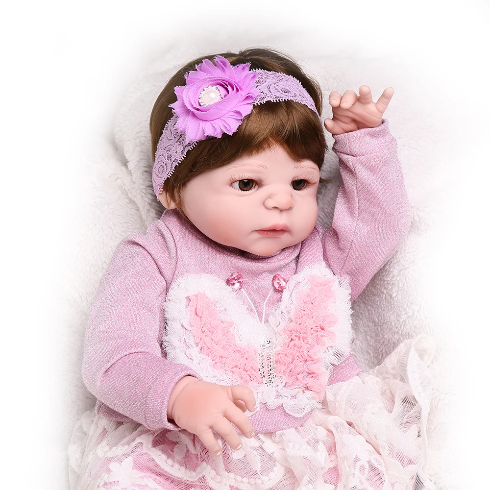 NPKDOLL 22 дюйма 55 см полностью силиконовые куклы для новорожденных реалистичные