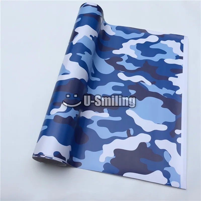 Виниловая пленка Best Tiger Blue Camo самоклеящаяся для автомобиля на велосипедную