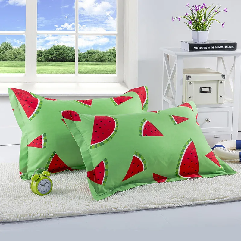 

1pc 48cm*74cm Fruit Print Cartoon Pillowcases Sunshine Watermelon Banana Pillow Cases Soft Home Textile Bedding Use50