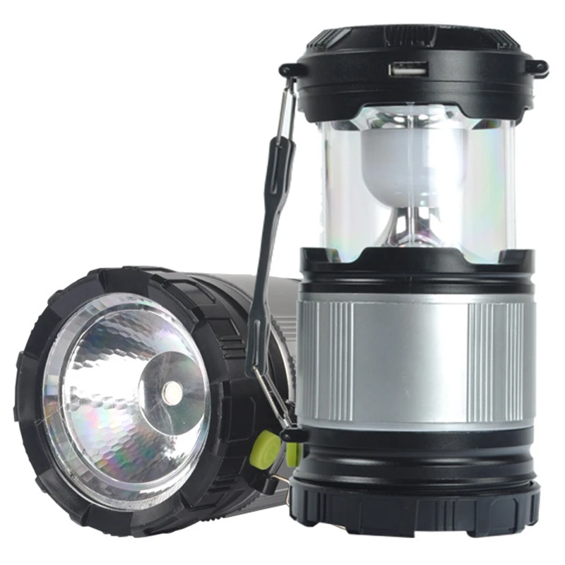 Us Plug Portable Lantern Led Solar Powered Camping Tent Light Outdoor Collapsible Lamp Rechargeable Flashlight Torch For Campi | Спорт и