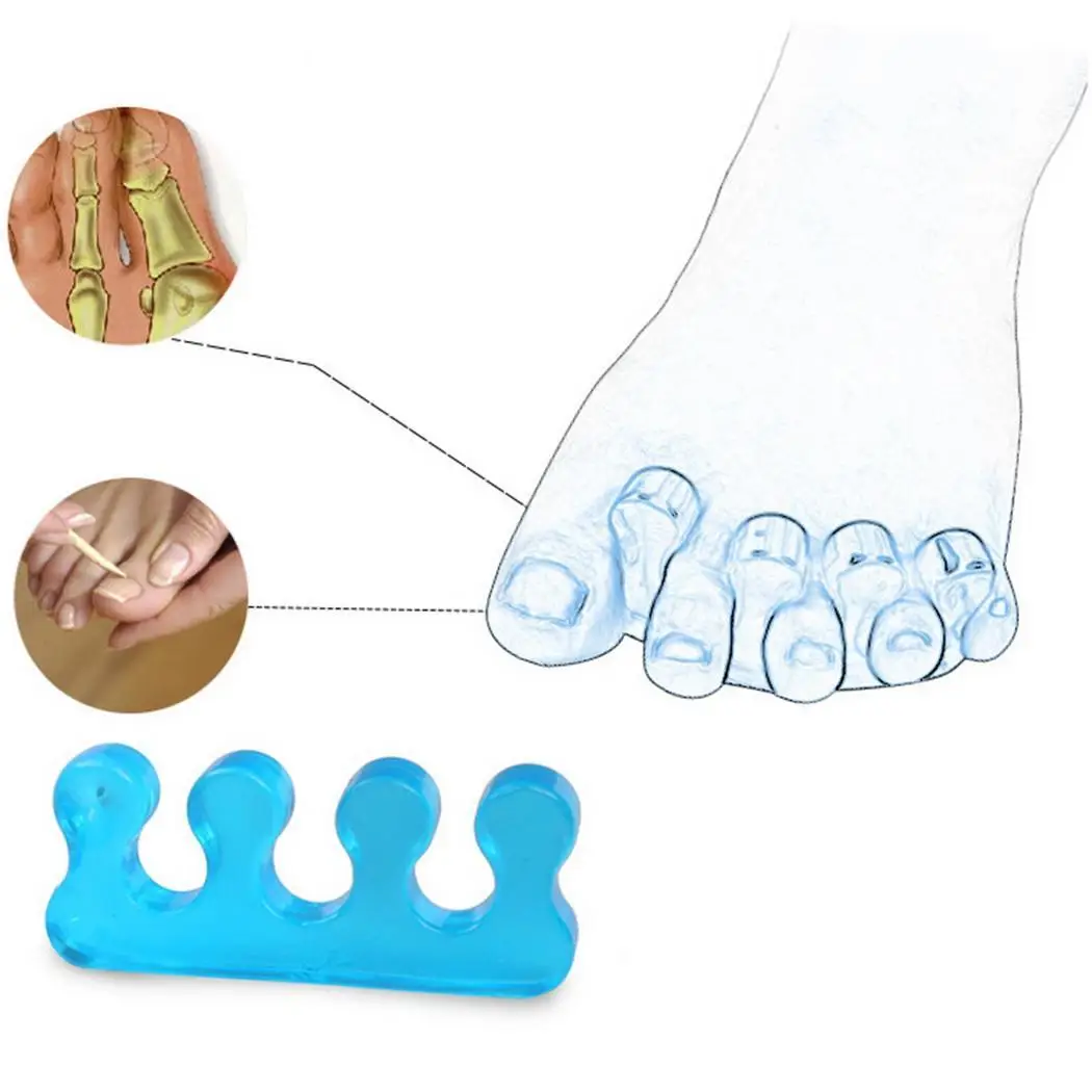 Effective Toe Stretcher Foot Pain Relief Blue Silicone Bunion Gel 80x12x34mm/3.1x0.5x1.3inch Separator | Красота и здоровье