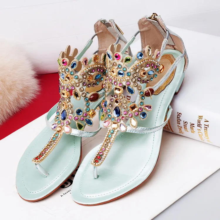 

Moraima Snc 2019 New Bohemia Style Sandwich Toe Woman Summer Shoes Bling Colorful Luxury Sandals Low Heels Cozy Girls Beach Shoe