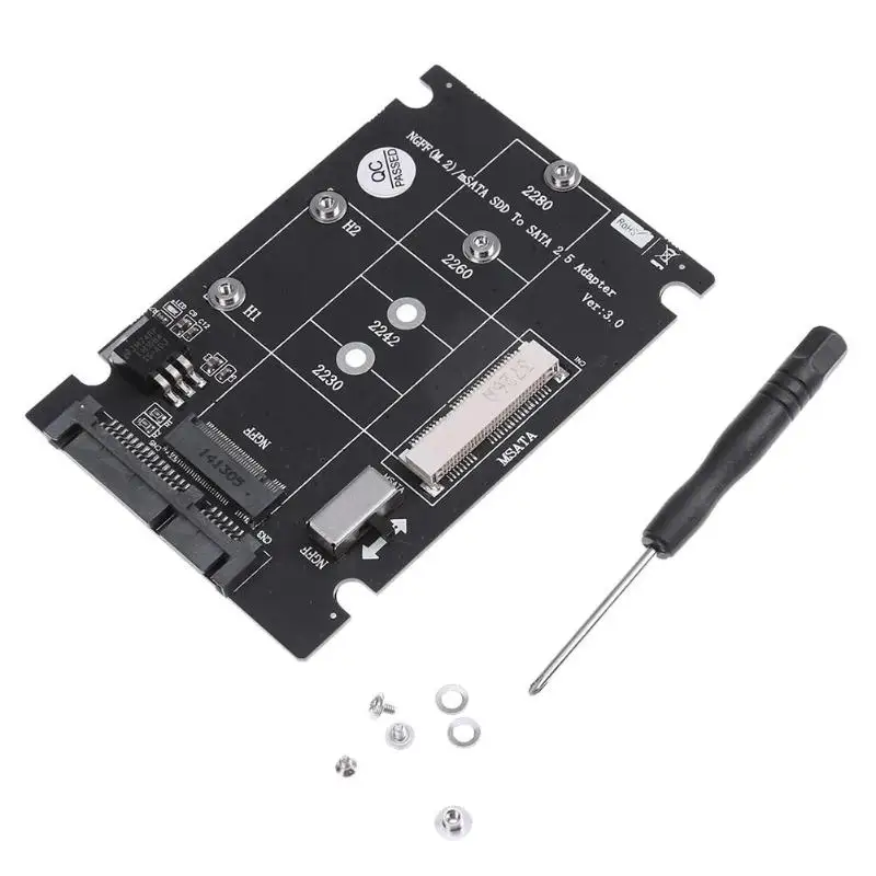 2 в 1 адаптер NGFF M.2 B + M Key Mini PCI E или mSATA SSD к SATA III PCB для полного msata SSD/ 2230/2242/22x80