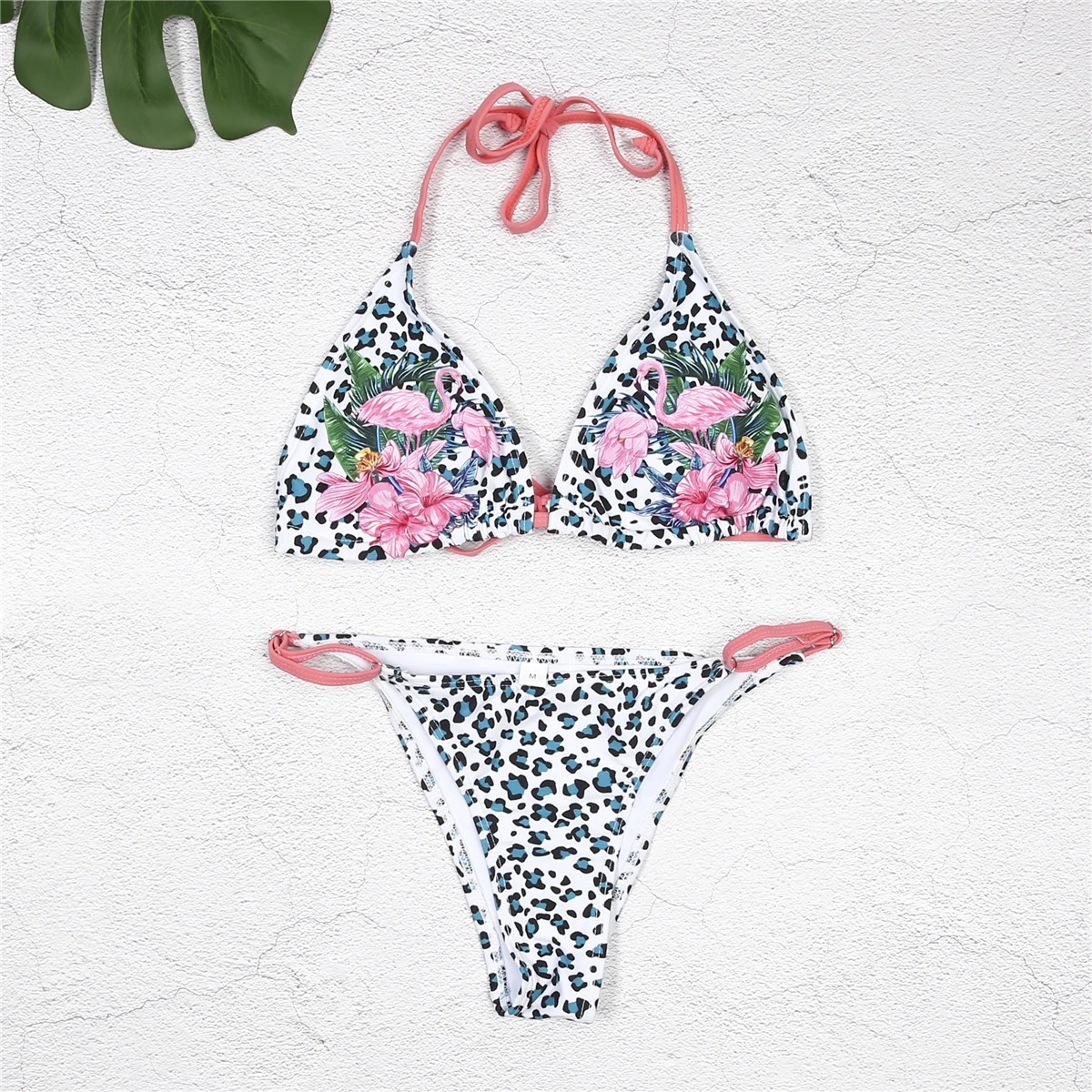 Bandage New 2019 Bikini Women Swimwear Cute Animals Printed Leopard Swimsuit Bathing Suit Push Up Padded Bra Monokini |