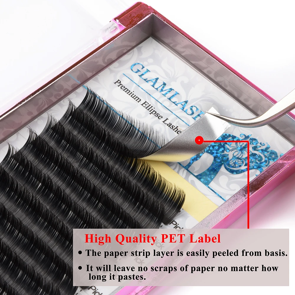 GLAMLASH оптовая продажа 10 чехлов Роскошная Смешанная Длина эллипс плоские
