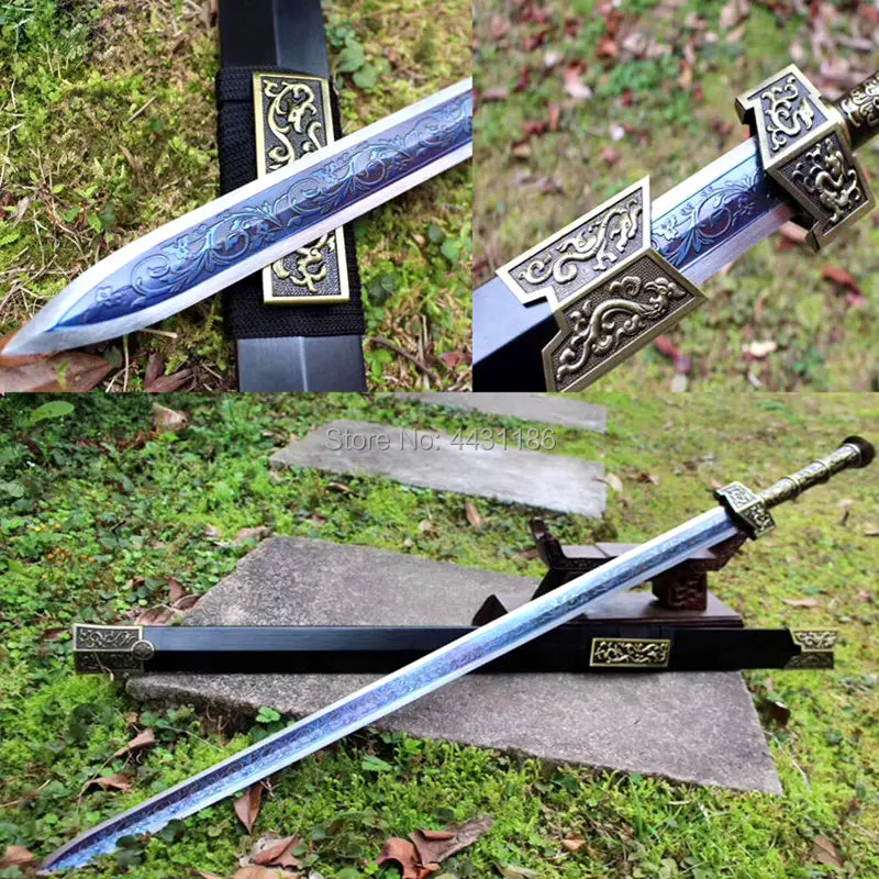 Высококачественная металлическая ручка Китайский Меч кунг фу Han Dynasty WuShu Dragon Jian с
