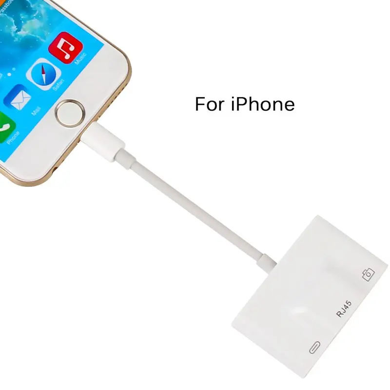 3 в 1 сетевой адаптер для Lightning LAN 100 Мбит/с Ethernet RJ45 OTG USB 0 устройство чтения камеры