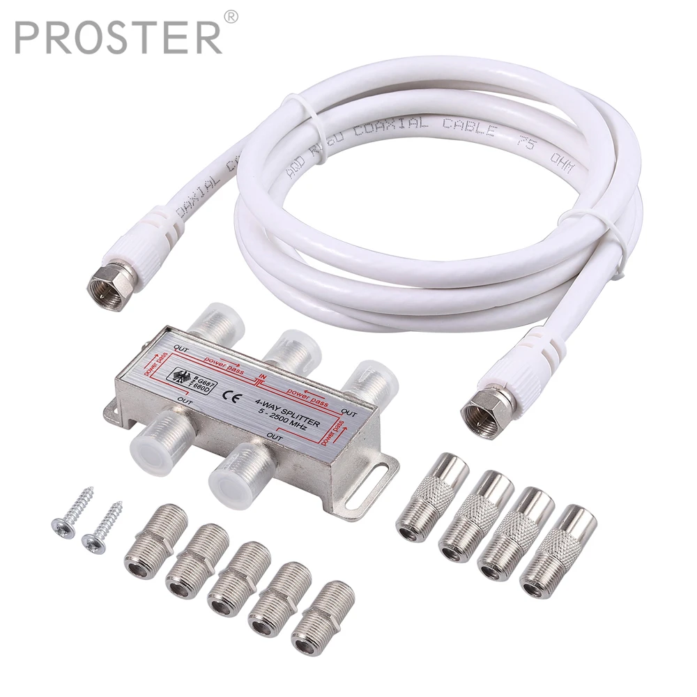PROSTER 4 канальный спутниковый/антенный/кабельный сплиттер для ТВ распределитель 5