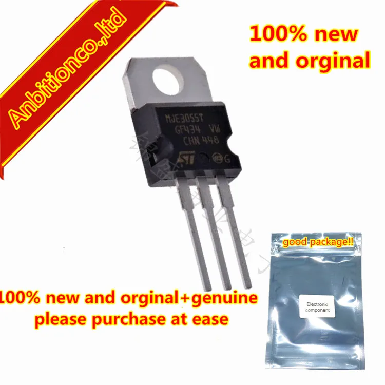 10 шт. 100% новые и оригинальные MJE3055T MJE3055 TO-220 10A 60V 75W Силовые транзисторы (10A 60 V 75 W) в
