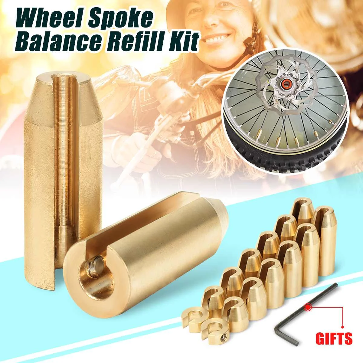 14 шт./упаковка многоразовые латунные балансиры на спицы для мотоцикла|Покрышки| |