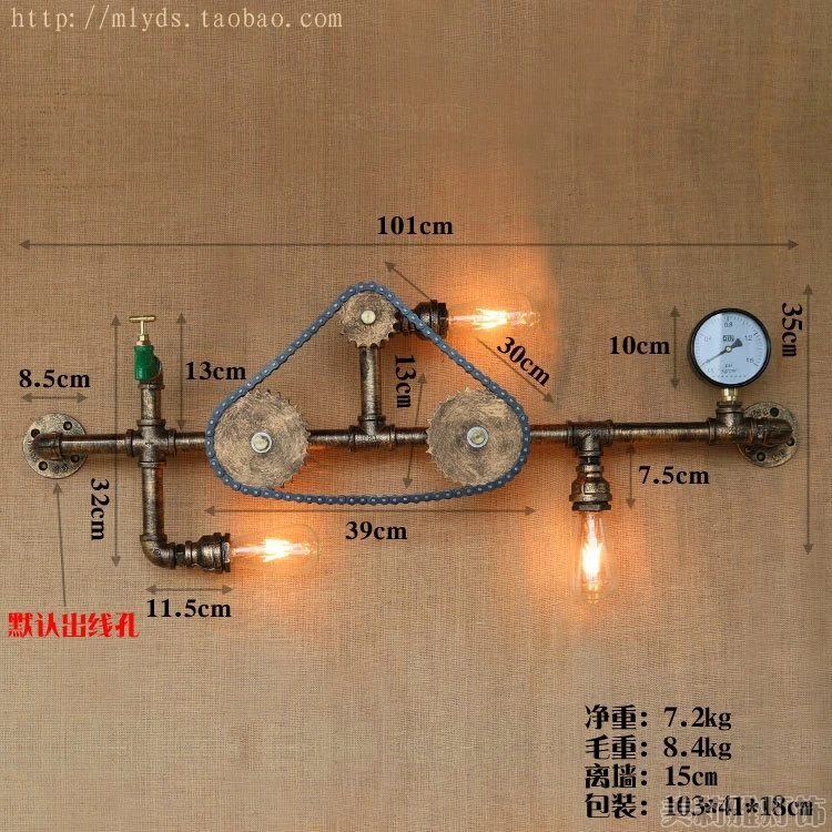 Ретро промышленный Винтаж настенный светильник с 3 s столовая светодиодный Edison