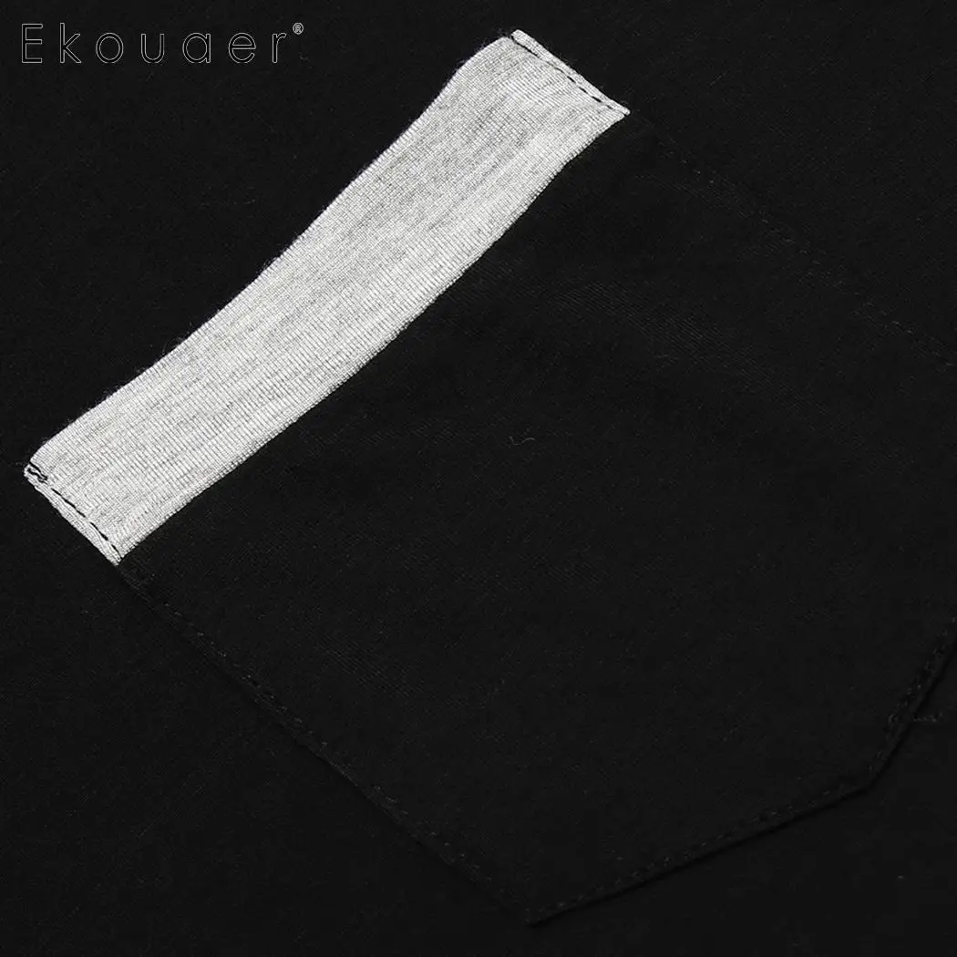 Пижама Ekouaer женская летняя с треугольным вырезом коротким рукавом свободные