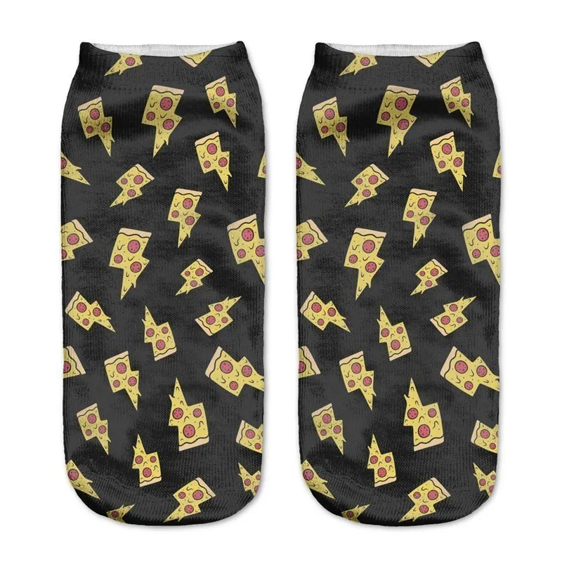 Популярные забавные короткие носки унисекс с 3D принтом женские повседневные