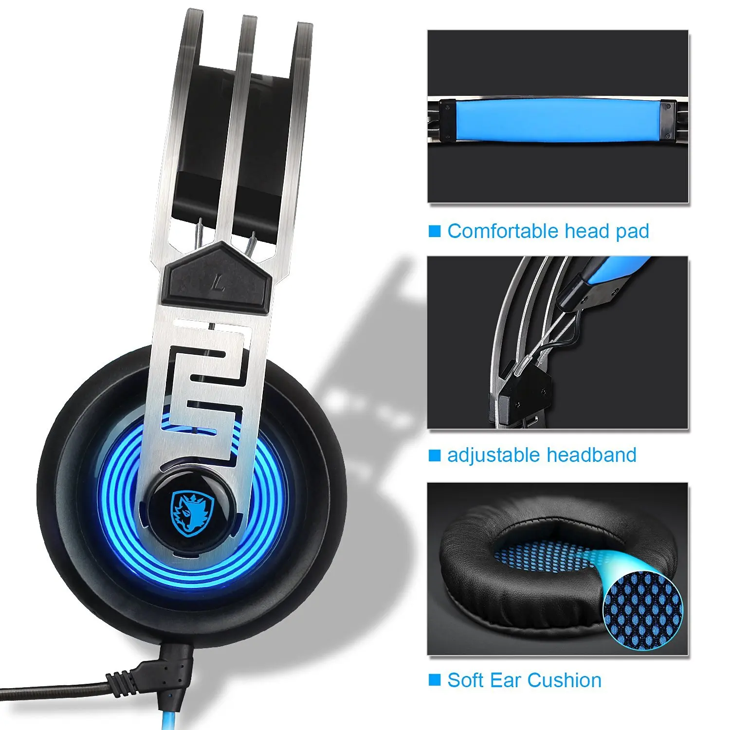 SADES A7 USB разъем Игровые наушники стерео звук с микрофоном для ПК/ноутбука/Mac