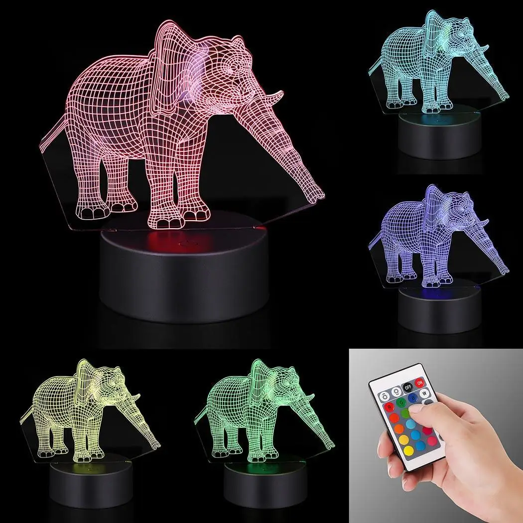 Креативная 3D лампа для визуализации ночник х батарейки АА USB Настольная 3 Вт