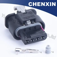 black 4 pin waterproof auto connectors 1 2 female 1 1718645 1 auto accessories wire connection oxygen sensor adapter