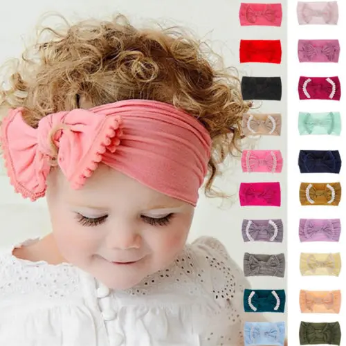 PUDCOCO Soft Baby Girls Kids Toddler Bow Hairband Headband Turban Big Knot Head-Wrap Headwear | Детская одежда и обувь