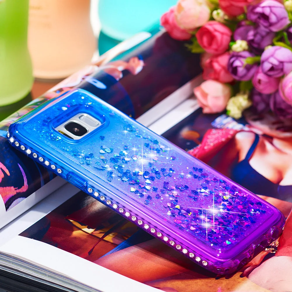 Для Samsung Galaxy S8 Plus S9 чехол силиконовый Блестящий градиент зыбучий песок мягкий TPU