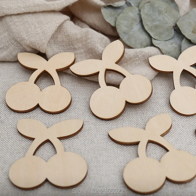 

Wooden Cherry Laser Cut Unfinished DIY fruits tags,Wood tags, craft shape,Rustic wedding DIY decor