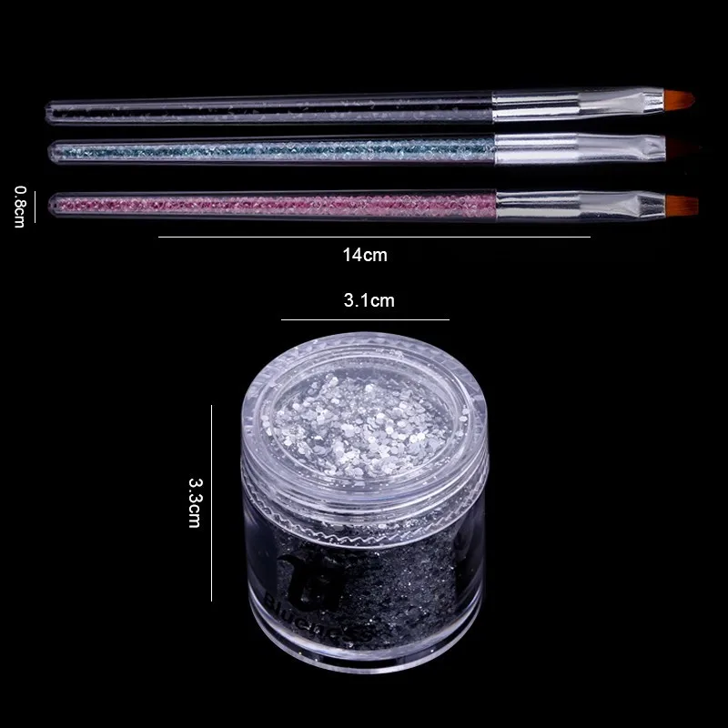 Blueness 3 цвета дизайн ногтей ручка с кисточкой раскачивание роспись под мрамор