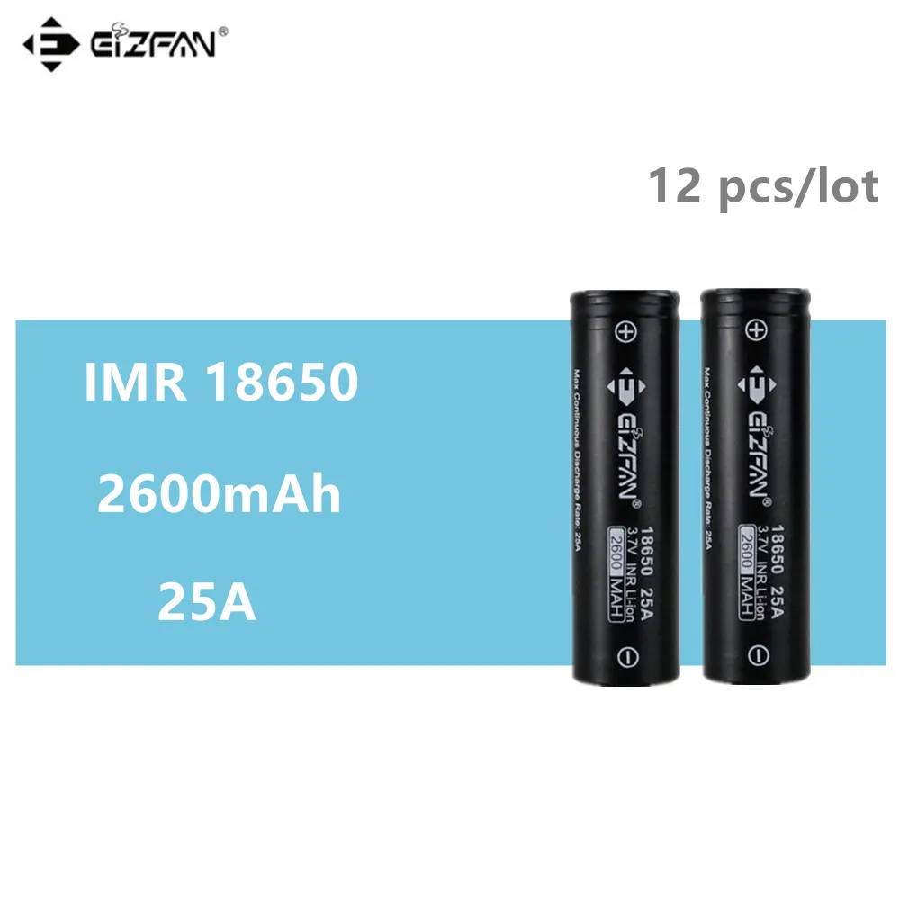 EIZFAN IMR 18650 2600mAh 25A литиевая батарея EFAN для Voopoo Drag SMOK Alien Vaporesso Revenger Vapor Storm Vape Box Mod