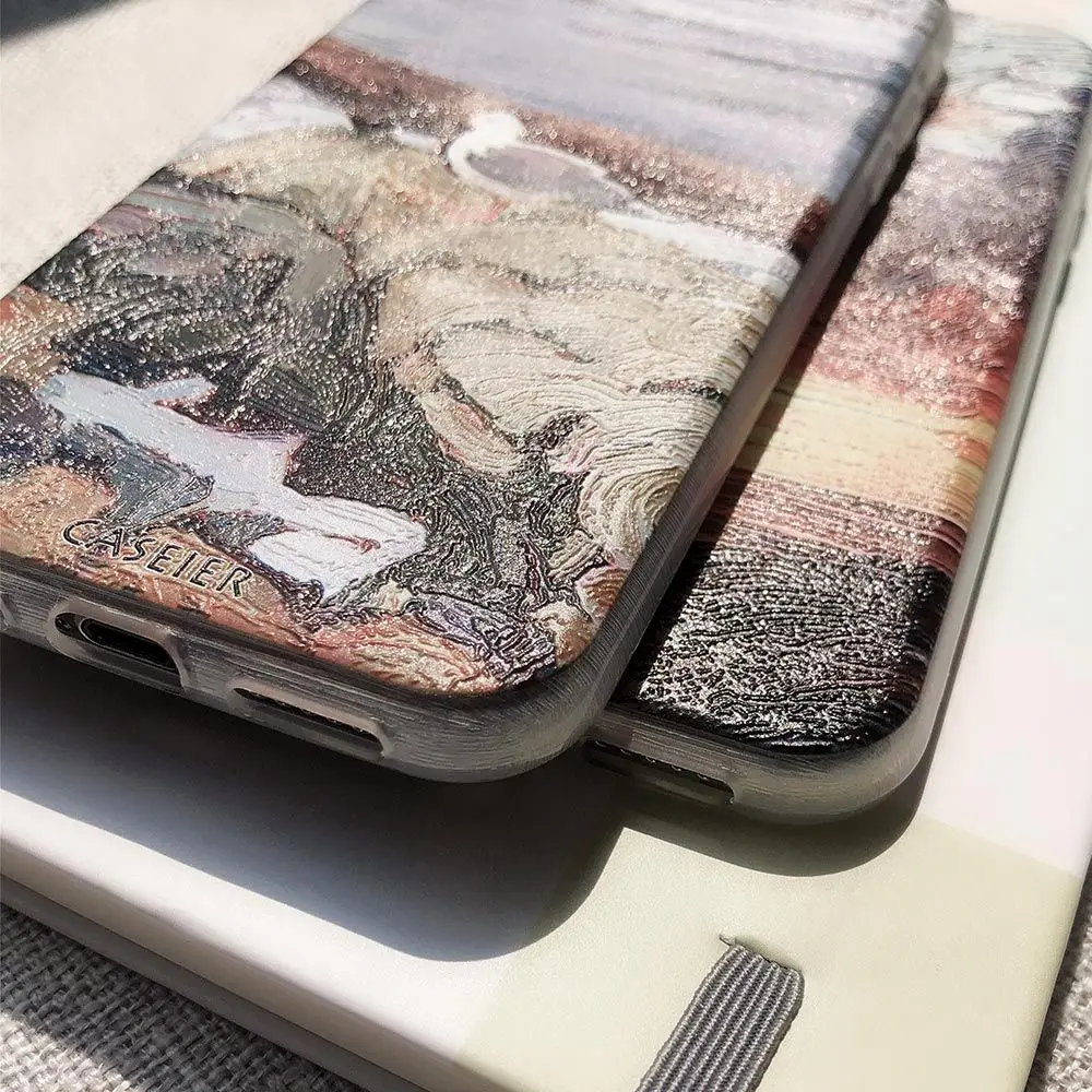 CASEIER чехол для телефона с рисунком &quotКартина маслом&quot iPhone X XS MAX XR Мягкий ТПУ 8 7 6S 5