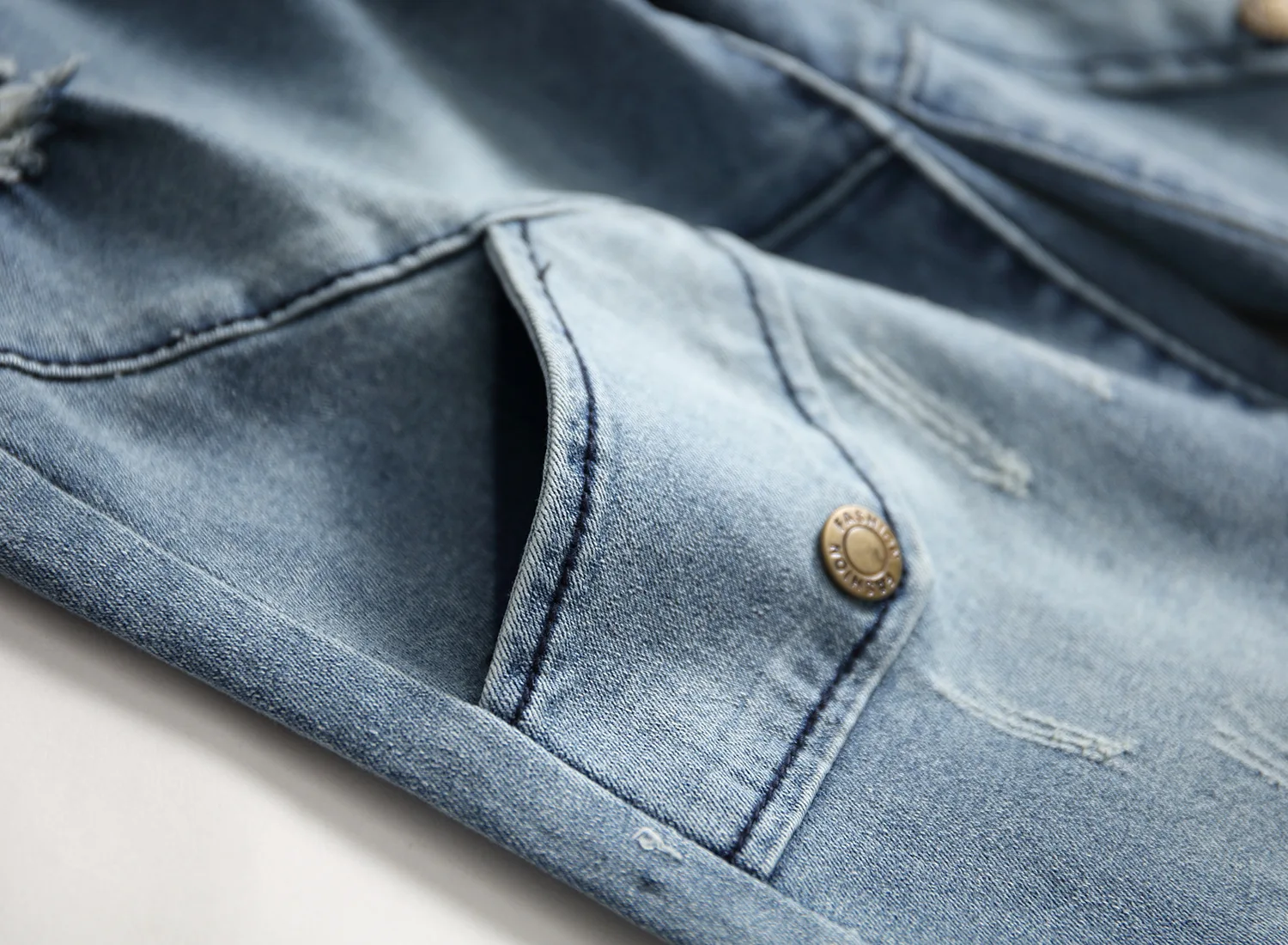 

2019 New Mens Jeans Skinny Hole Hip Hop Zipper Denim Pants Men Fashion Spliced Rippe Pencil Jeans Plus Size