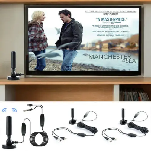 Антенна 200 миль антенна ТВ 1080P Цифровая HDTV комнатная с усилителем сигнала Радиус