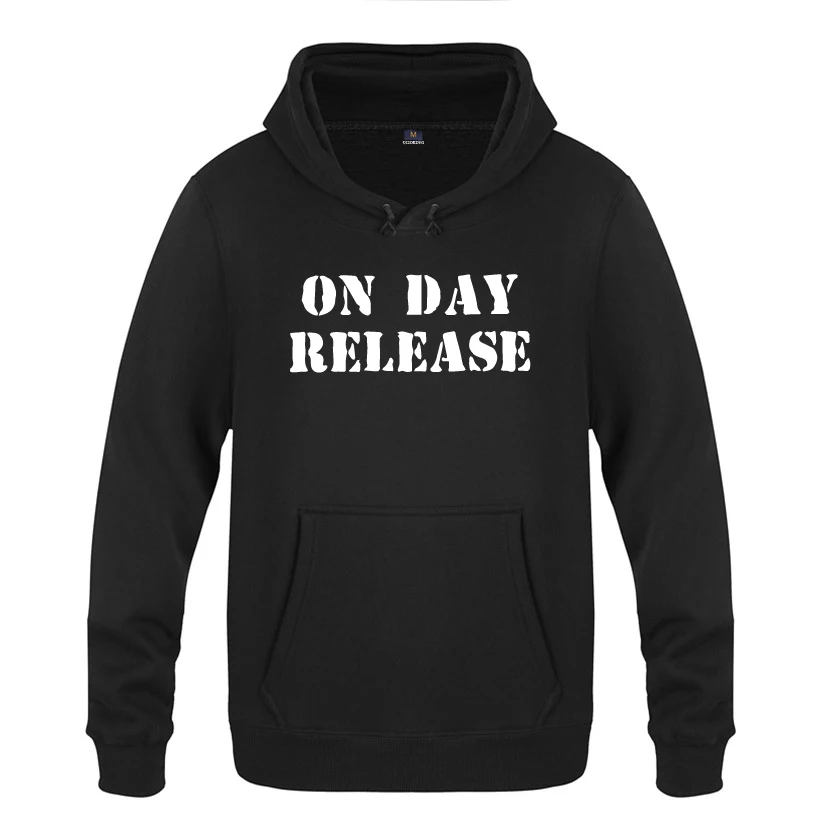

On Day Release Simple Letter Sweatshirts Men 2018 Mens Hooded Fleece Pullover Hoodies
