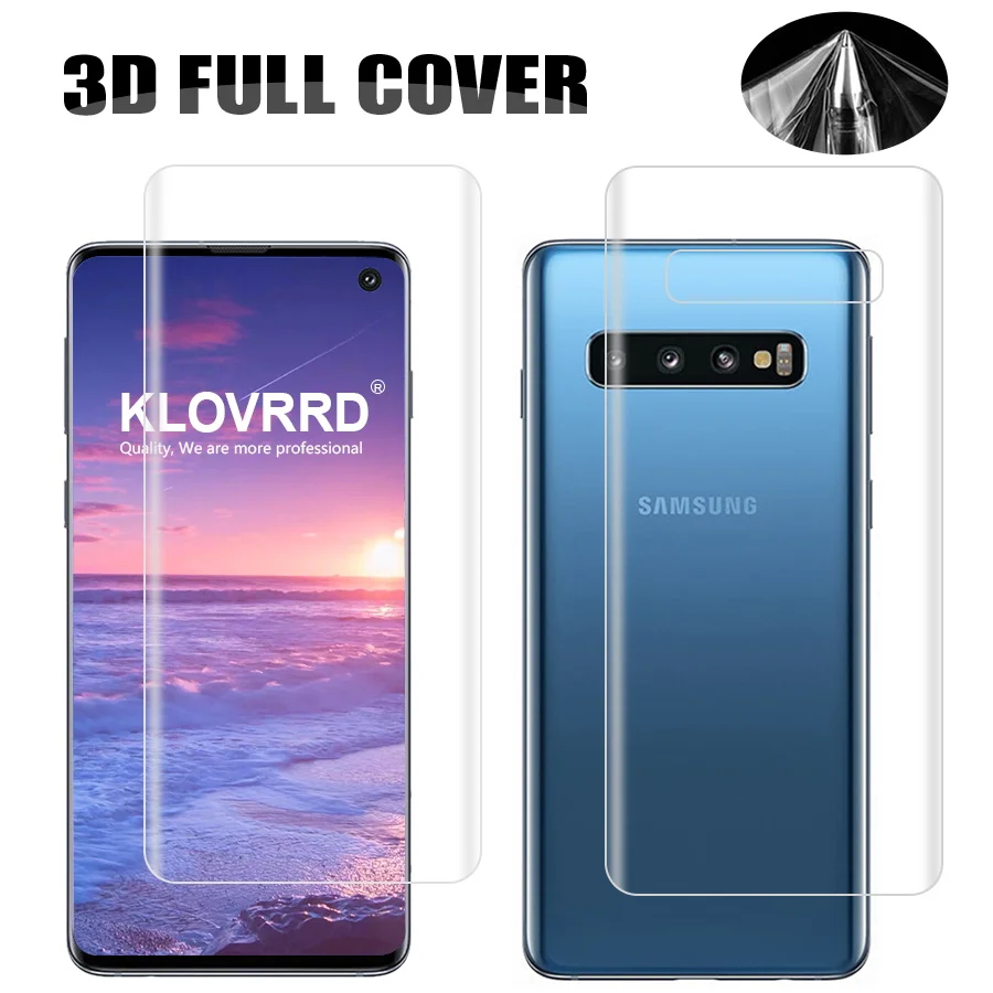 KLOVRRD спереди + сзади мягкая пленка Экран полная защита для samsung Galaxy S10 S10e
