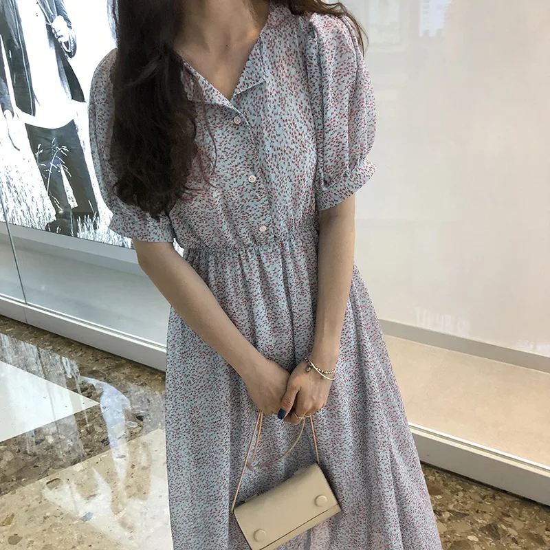 Новое шифоновое длинное платье с цветочным принтом для женщин 2019 Лето Boho