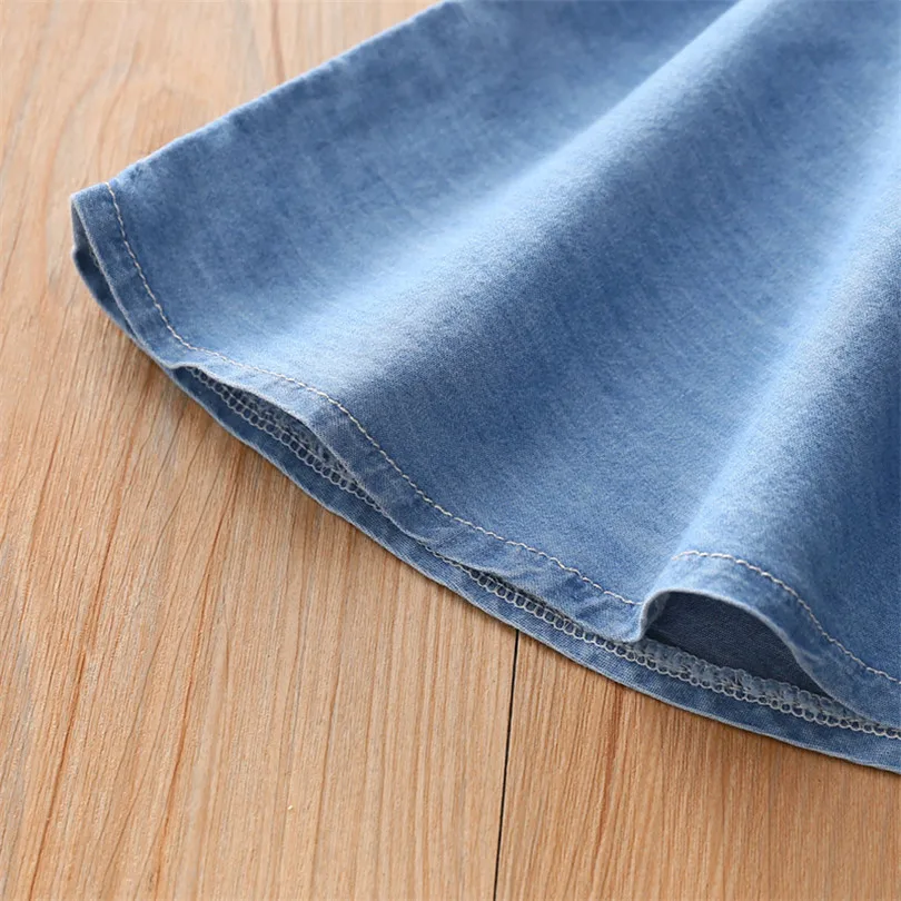 

Girls denim dress summer suspender bohemian style kids beach dresses for girls costumes children clothes 2-6Yrs