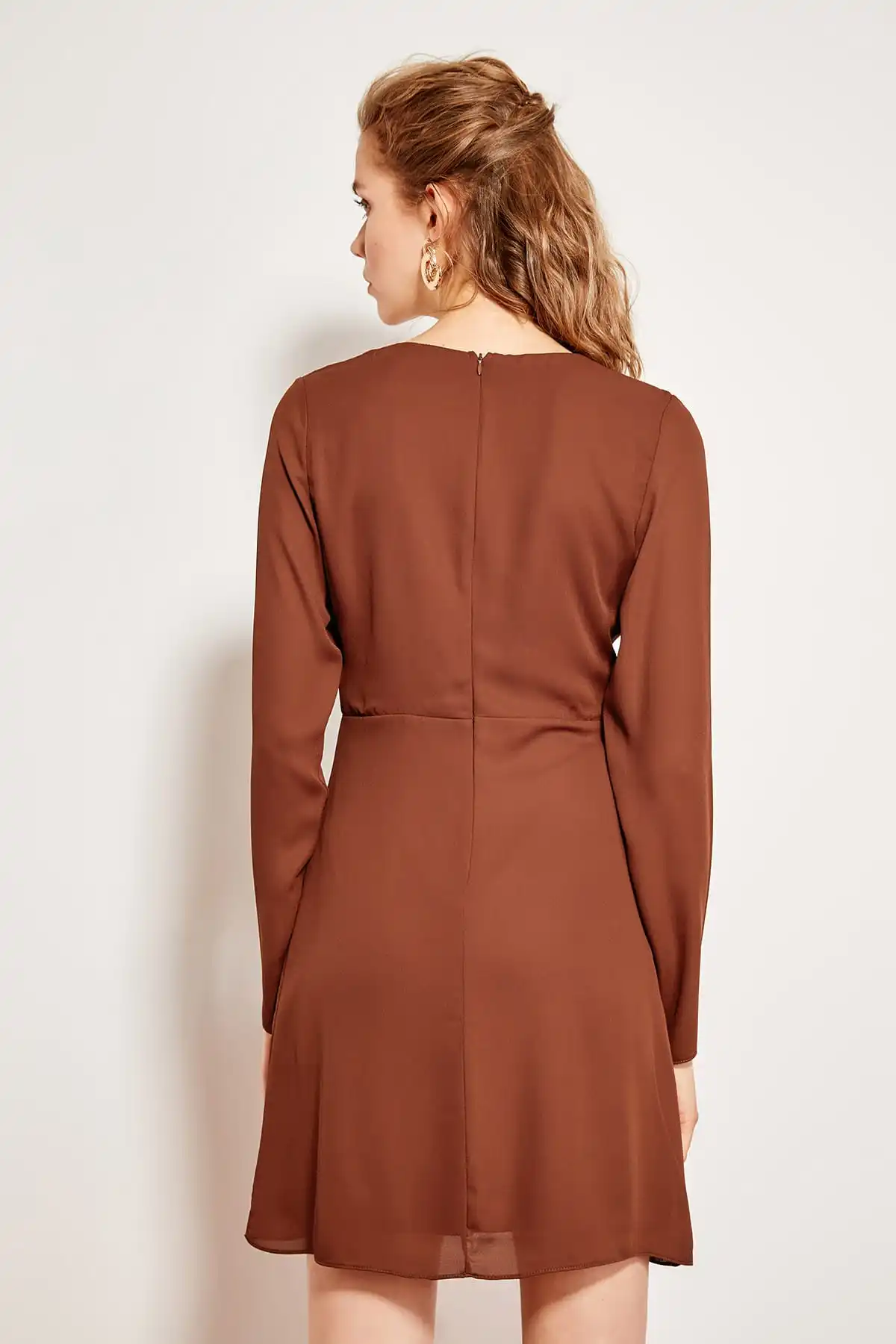 Trendyol коричневый пуговицами платье TOFSS19LJ0040|Женские платья| |