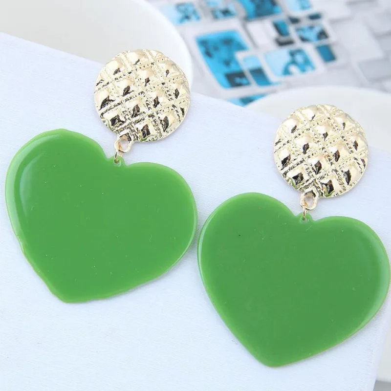 Женские серьги подвески с розовым сердцем модные брендовые ZA Jewelry Bijoux A1 новинка