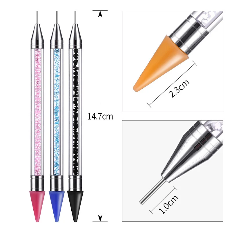 Fashion 1PC Double Head Transparent Pencil Decor Dotting Painting Pen Nail Art Crystal DIY Rhinestones Manicure Tools | Красота и