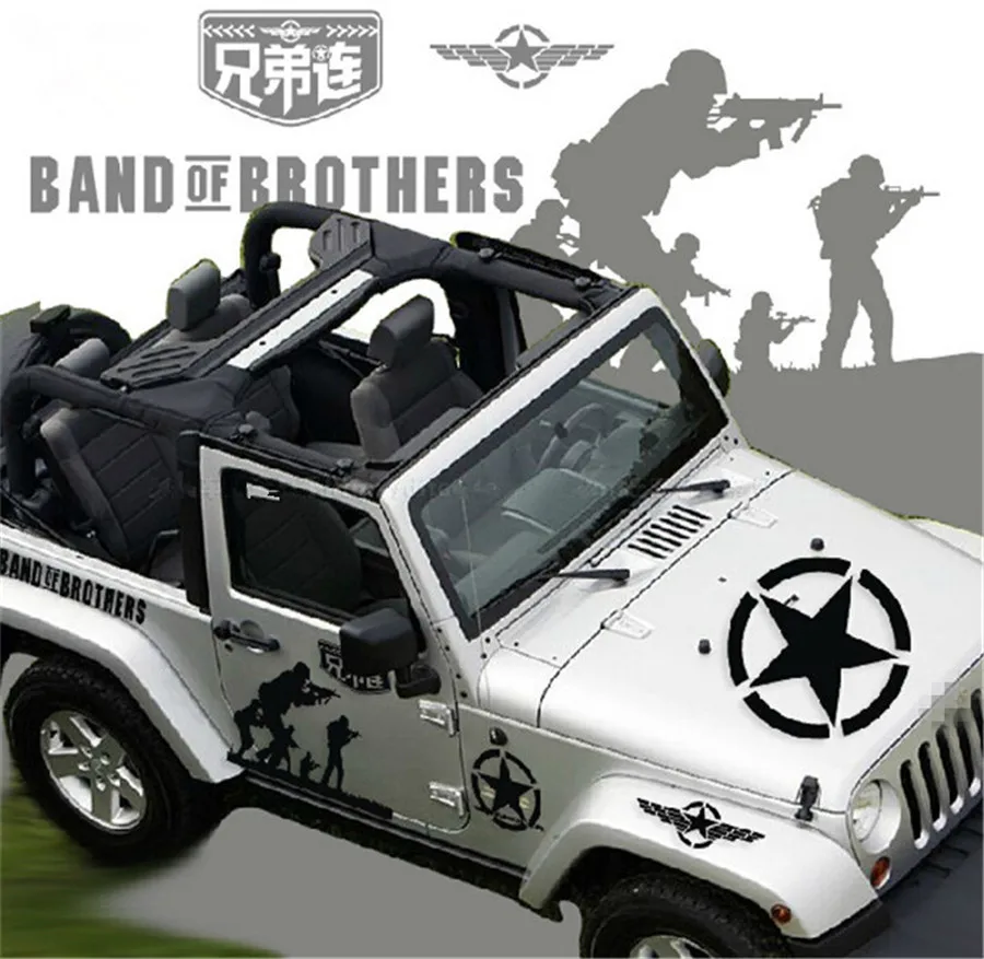 Black Vinyl Film Soldier Brothers Army Style Car Sticker For JEEP SUV | Автомобили и мотоциклы