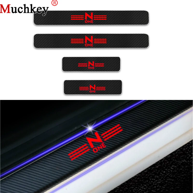 

For Honda N-ONE Welcome Pedal Cover Car Door Sill Plate Protector Door Threshold Guard 4D Carbon Fiber Vinyl Sticker Trim 4Pcs