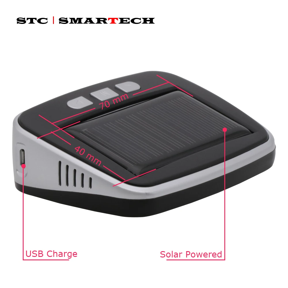 SMARTECH TPMS Солнечный автомобильный датчик давления в шинах с ЖК дисплеем система