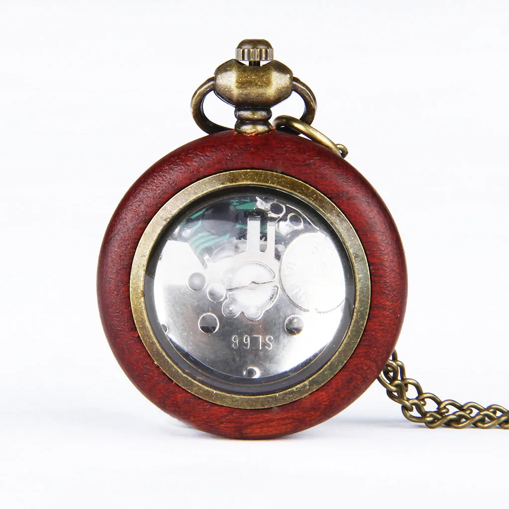 New Korean version of the retro small convex circle Roman scale red box pocket watch personality | Наручные часы