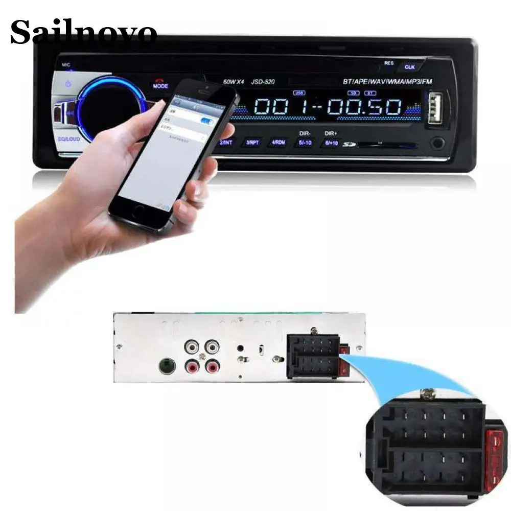 Автомобильный Радио стерео плеер Bluetooth телефон AUX IN MP3 FM/USB/1 Din/пульт