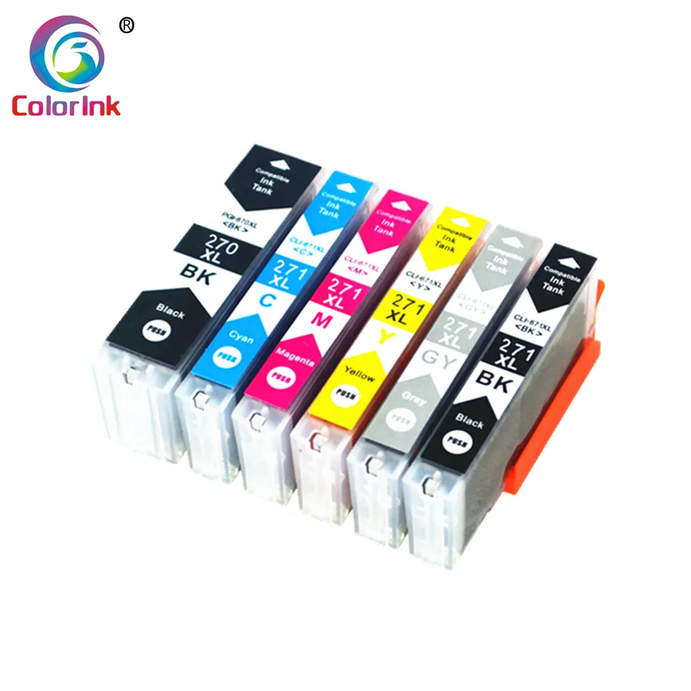 ColorInk 6 упаковок PGI 270 XL CLI 271 совместимый чернильный картридж для PIXMA MG7720 MG5722 MG6822 TS5020