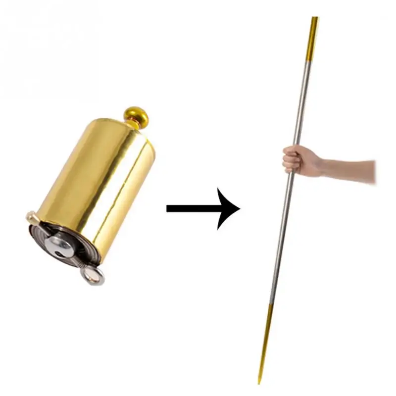 1pcs 150CM length golden 110cm silver cudgel metal Appearing Cane magic tricks for professional magician stage street 83034 | Игрушки и