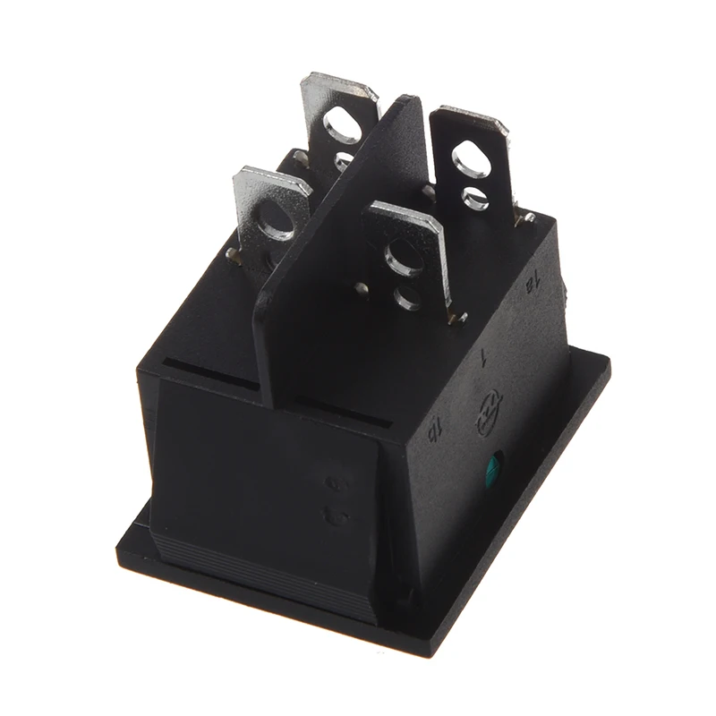 Зеленый светильник 4 Pin DPST ON/OFF кнопки в кулисный переключатель 15A 30A 250V AC 28x21