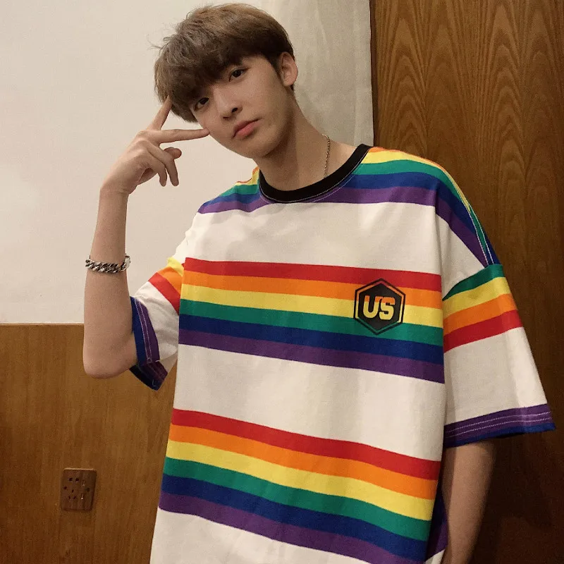 New Male t-shirt summer Fashion streetwear Stripe Short Sleeve T Pity 5 Fivepence tops hip hop Free shipping Black Thin | Мужская одежда