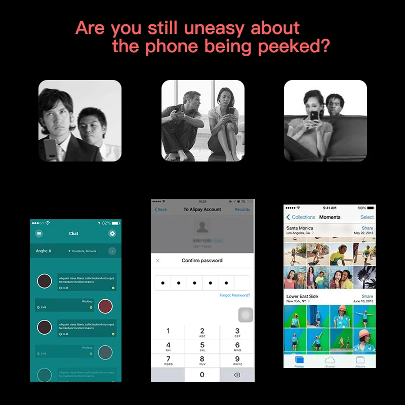 Защитная пленка для конфиденциальности из закаленного стекла iPhone 7 6 6s X 8 Plus