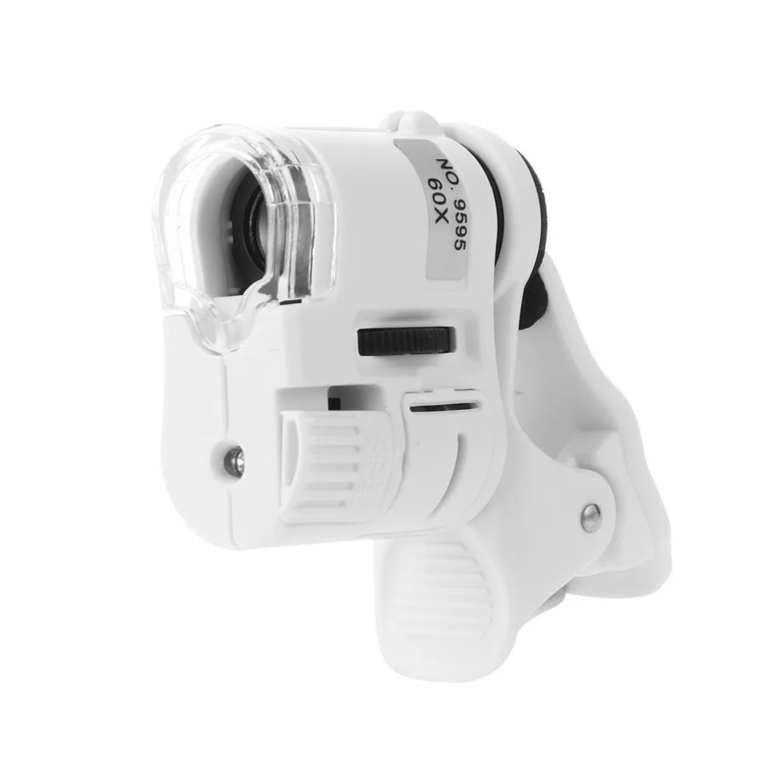 

Jewelry Magnifier 60X 12mm Mobile Phone Microscope Mini HD Microscope Macro Lens Zoom Micro Camera Clip with LED Light
