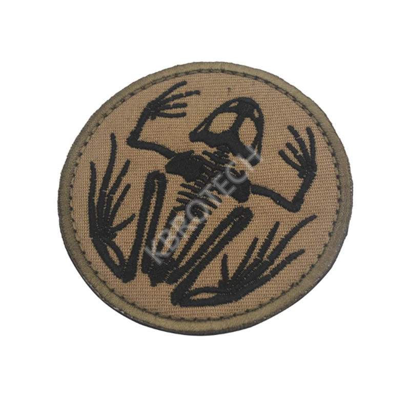 Темно-синяя печать Череп лягушка маль AD остео вышивка патч вышитые патчи Военная