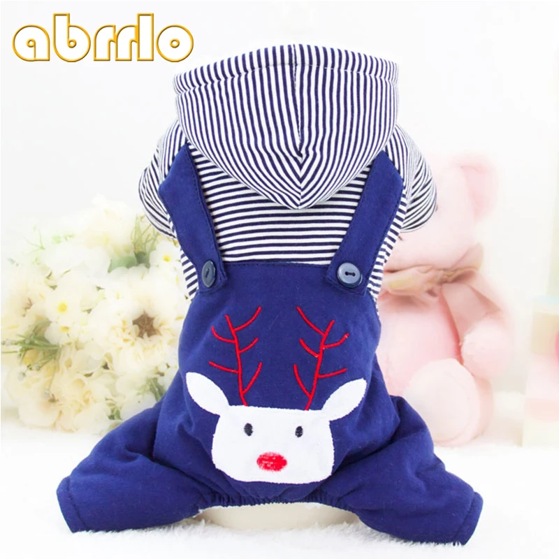 Abrlo/зимняя одежда для собак теплый плотный шерстяной комбинезон хлопковая
